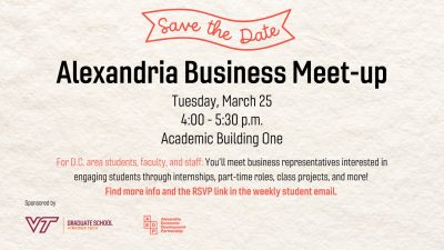 save the date - Alexandria business meetup